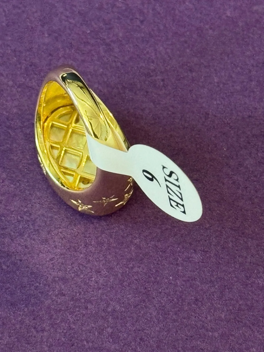 Melinda Maria Gold Zodiac Taurus Ring with Mother-of-Pearl and Crystal